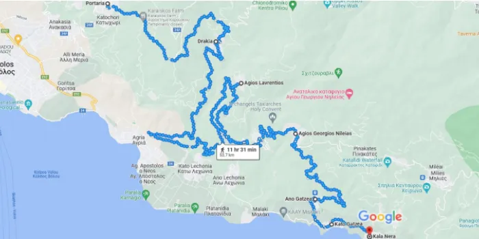 9 Villages Map - Biking Tour